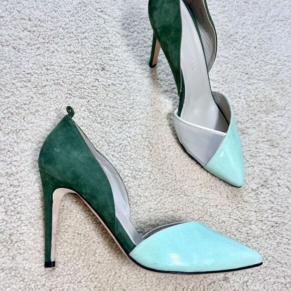 Dear Frances Green Color Block Pumps Size 37 - Picture 7 of 7